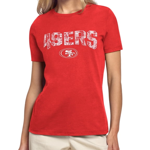 Women's Starter Scarlet San Francisco 49ers Lace Lockup T-Shirt