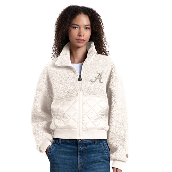Women's Starter White Alabama Crimson Tide Journeyman Sherpa Full-Zip Jacket