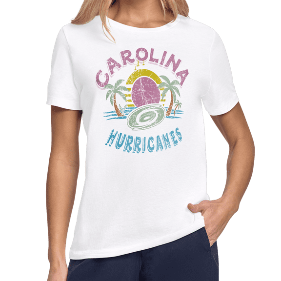 Women's Starter White Carolina Hurricanes Tonal Beach T-Shirt