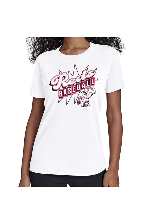 Women's Starter White Cincinnati Reds Drive-In T-Shirt