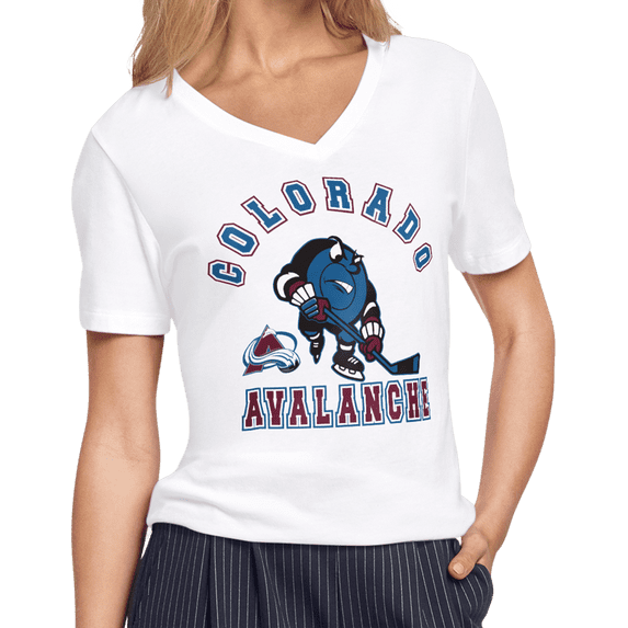 Women's Starter White Colorado Avalanche Tough Puck T-Shirt