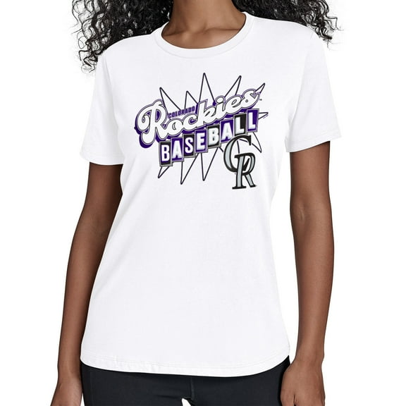 Women's Starter White Colorado Rockies Drive-In T-Shirt