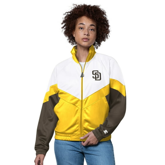 Women's Starter  White/Gold San Diego Padres Teamwork Raglan Full-Zip Track Jacket
