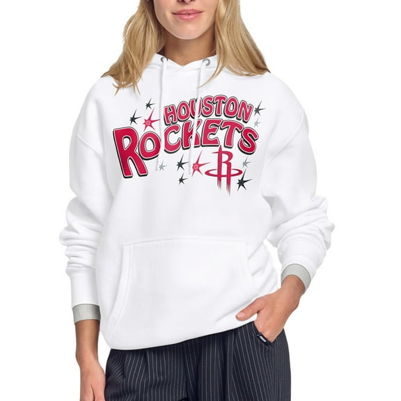 Women's Starter White Houston Rockets Fireworks Fleece Hoodie