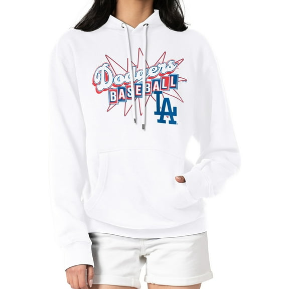 Women's Starter  White Los Angeles Dodgers Drive-In Pullover Hoodie