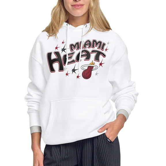 Women's Starter White Miami Heat Fireworks Fleece Hoodie