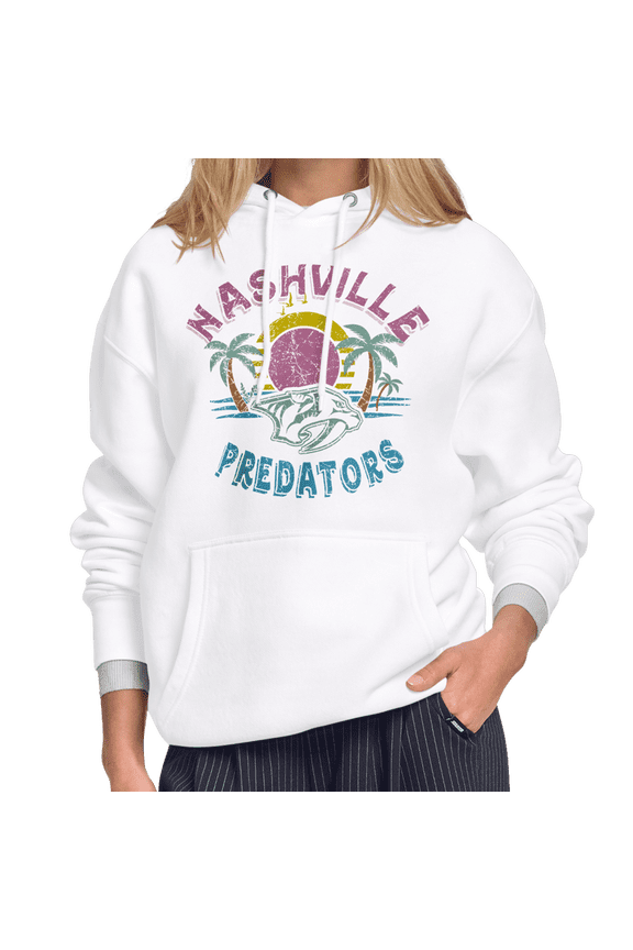 Women's Starter White Nashville Predators Tonal Beach Hoodie