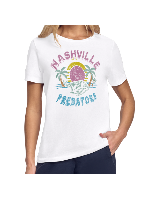 Women's Starter White Nashville Predators Tonal Beach T-Shirt