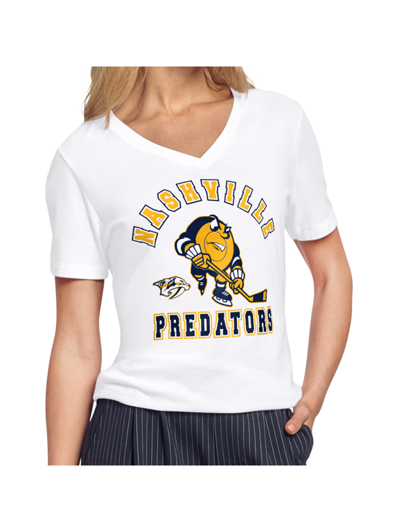 Women's Starter White Nashville Predators Tough Puck T-Shirt