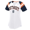 thumbnail image 1 of Women's Starter White/Navy Detroit Tigers Game On Notch Neck Raglan T-Shirt, 1 of 1