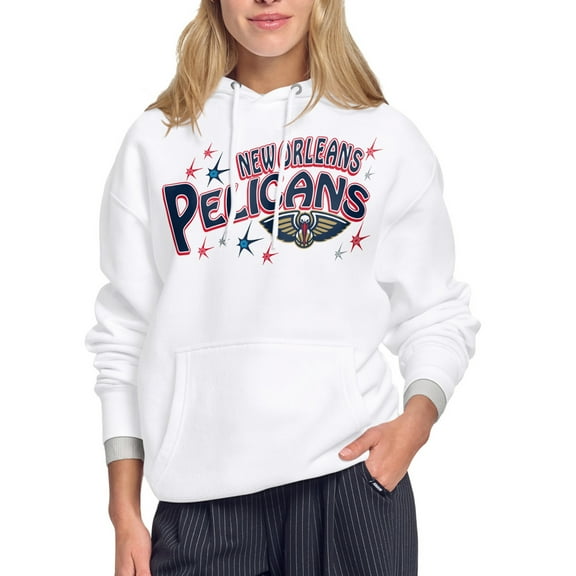 Women's Starter White New Orleans Pelicans Fireworks Fleece Hoodie