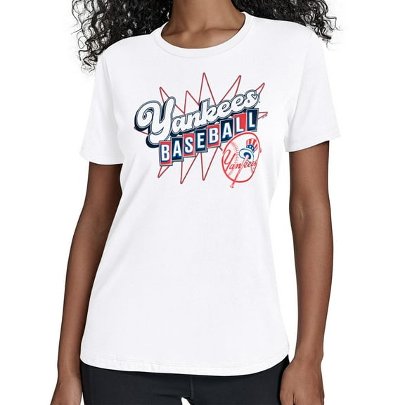Women's Starter White New York Yankees Drive-In T-Shirt
