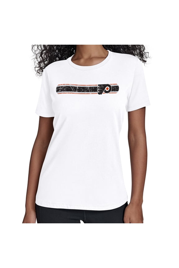 Women's Starter White Philadelphia Flyers Team Stripe T-Shirt
