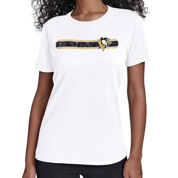 Women's Starter White Pittsburgh Penguins Team Stripe T-Shirt