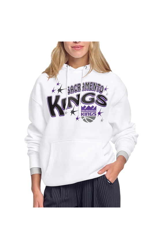 Women's Starter White Sacramento Kings Fireworks Fleece Hoodie