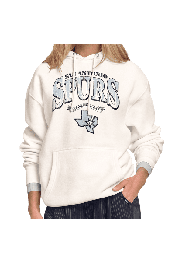 Women's Starter White San Antonio Spurs Court Legacy Fleece Hoodie
