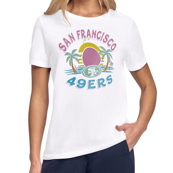 Women's Starter White San Francisco 49ers Tonal Beach T-Shirt