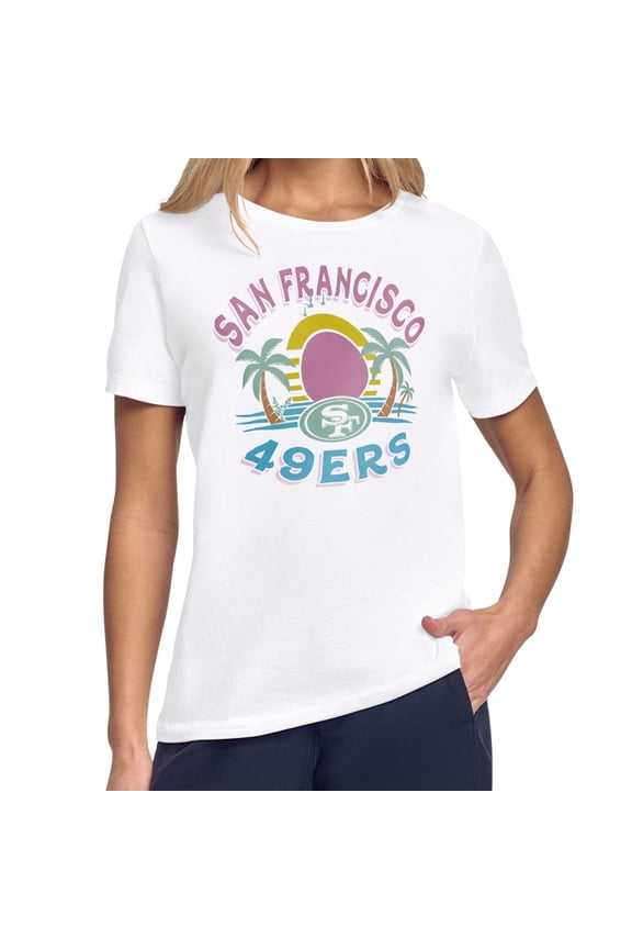 Women's Starter White San Francisco 49ers Tonal Beach T-Shirt