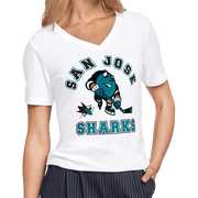 Womens Starter White San Jose Sharks Tough Puck T-Shirt