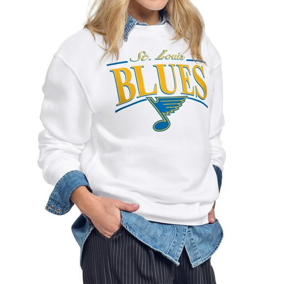 Women's Starter White St. Louis Blues Arch Stripe Fleece Sweatshirt