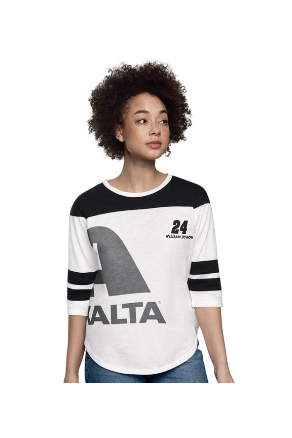Women's-Starter  White William Byron Grand Slam 3/4-Sleeve T-Shirt