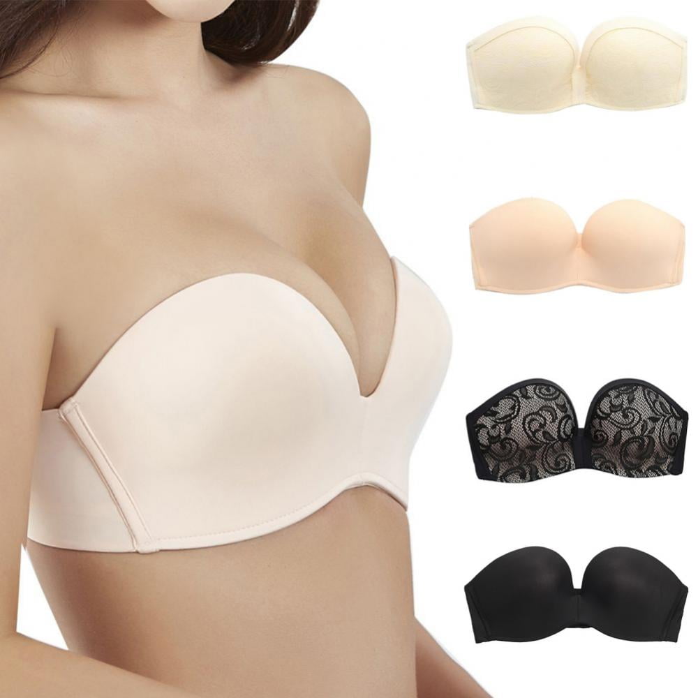 Women’s Stay Put Strapless Push Up Bra Wireless Seamless Non-Slip