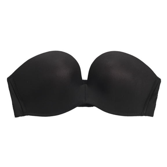 Women’s Stay Put Strapless Push Up Bra Wireless Seamless Non-Slip Invisible Bras Underwear Sexy Lace Bralette Lingerie,Black