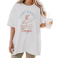 thumbnail image 1 of Women's "Stay Salty Cowgirl" Surfing Cowgirl Graphic T Shirt Vintage Coastal Western Matt 5:12 Short Sleeve Round Neck Top White S-5XL, 1 of 5