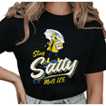 thumbnail image 1 of Women's "Stay Salty Melt ICE" Rainy Girl Graphic T Shirt Funny Sarcastic Print Casual Short Sleeve Round Neck Top Black S-5XL, 1 of 5