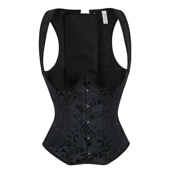 Women's Steampunk Corset Top Womens Faux Leather Renaissance Bustier Corset Vest Underbust Corset Tank Top Black Corset 5XL