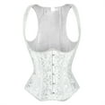 thumbnail image 1 of Women's Steampunk Corset Top Womens Faux Leather Renaissance Bustier Corset Vest Underbust Corset Tank Top White Corset M, 1 of 4