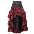thumbnail image 1 of Women's Steampunk Gothic High Low Ruffle Victorian Renaissance Bustle Skirt for Halloween Rave Party, 1 of 4