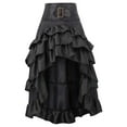 thumbnail image 1 of Women's Steampunk Gothic Skirt High Waisted Ruffle Bustle Skirt Medieval Retro Pirate Skirts Halloween Cosplay Outfit, 1 of 4