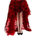 thumbnail image 1 of Women's Steampunk Gothic Skirts Floral Print Mesh High Low Maxi Skirts Halloween Costume Wedding Party Casual Wear Wine XL, 1 of 6