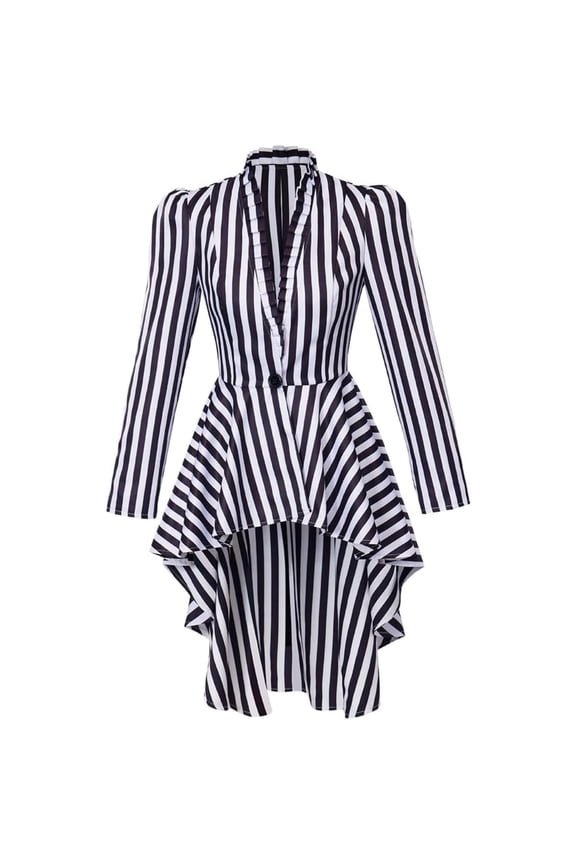 Women Steampunk Victorian Jacket Coat Medieval Vintage Gothic Tailcoat Long Sleeve Tuxedo Shirt White