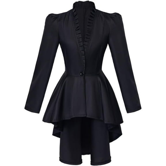 Women’s Steampunk Victorian Jacket Coat Gothic Tailcoat Style Long Sleeve Vintage Design for Elegant Wear