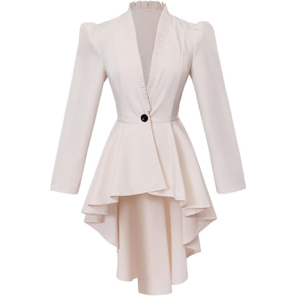 Women's Steampunk Victorian Jacket Coat Medieval Vintage Gothic Tailcoat Long Sleeve Tuxedo Shirt
