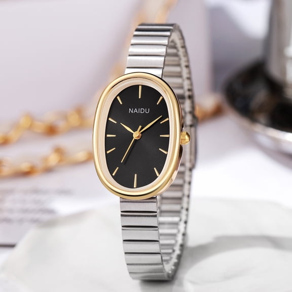 Women's Steel Band Ins Style High-end Oval Steel Band Bracelet Versatile Quartz Watch