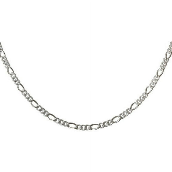 Women's Sterling Silver 100 Figaro Necklace, 24"