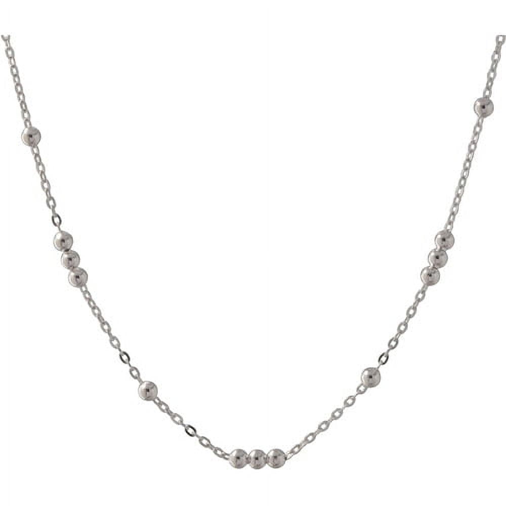 Women's Sterling Silver 3+1 Cable Chain Bracelet with Beads