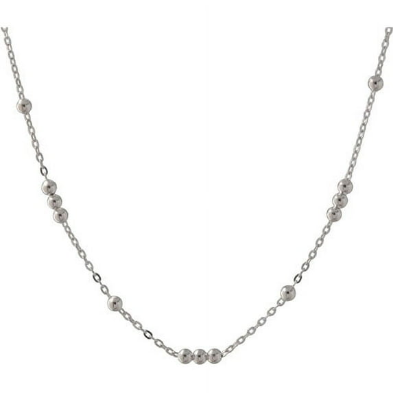 Women's Sterling Silver 3+1 Cable Chain Bracelet with Beads