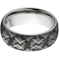 thumbnail image 1 of Women's Sterling Silver 8mm Half-Round Titanium Ring with a Laser Snake Skin Pattern, 1 of 3