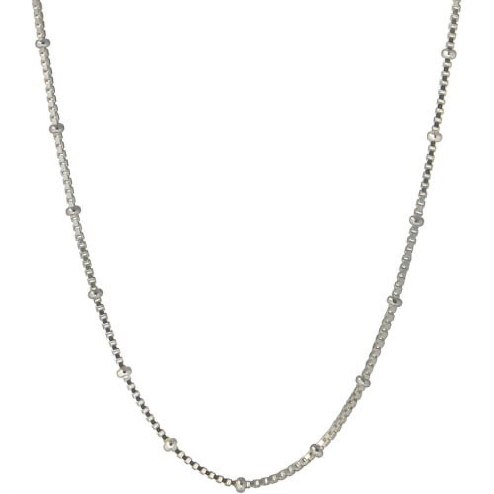 Women's Sterling Silver Beaded Box Necklace, 20"