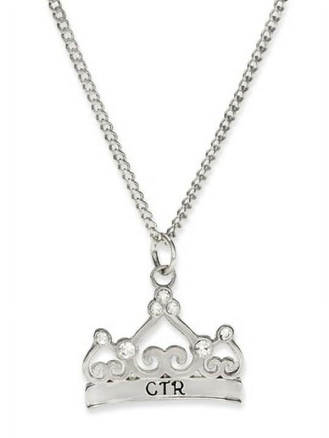 Women's Sterling Silver CTR Crown Pendant Necklace