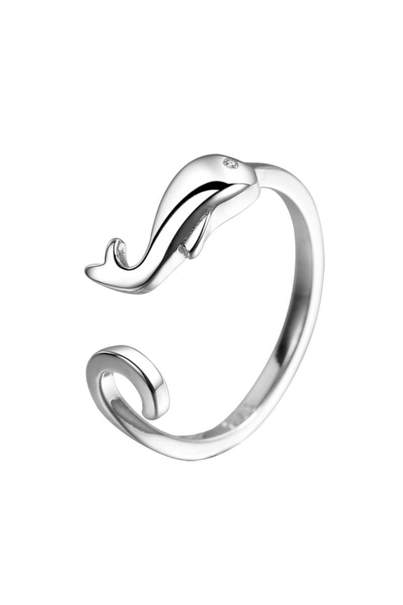 Womens Dolphin Ring Silver Electroplated Jewelry Gift For Her 6mm Simple Fashion Ring With Polished Finish Everyday