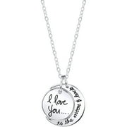 Women's Sterling Silver "I Love You to the Moon & Back" Pendant Necklace