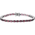 thumbnail image 1 of Women's Sterling Silver Oval Cut Ruby Tennis Bracelet, Pink Gemstone, 1 of 2