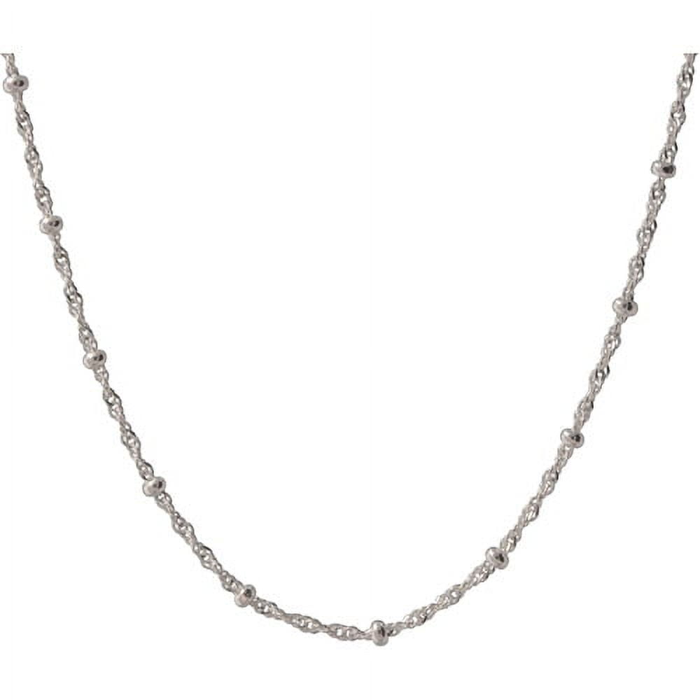 Women's Sterling Silver Singapore Bracelet with Beads