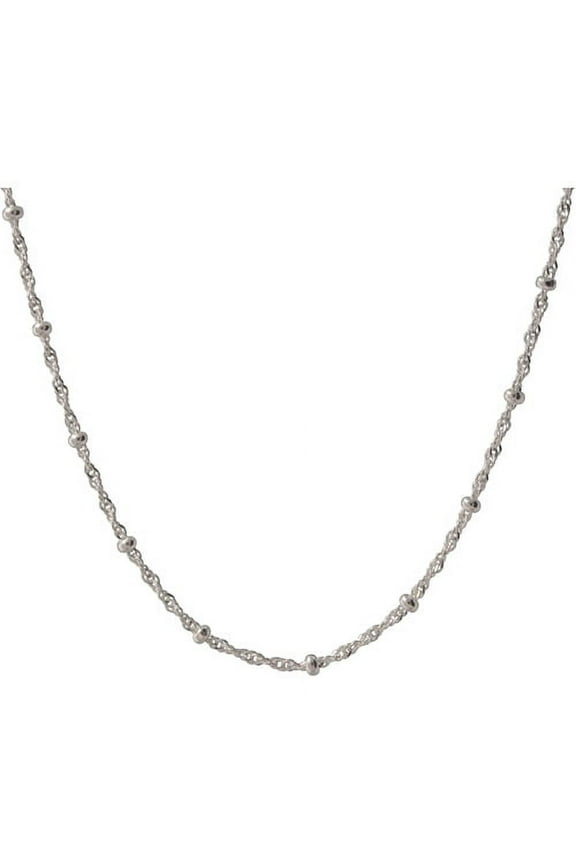 Women's Sterling Silver Singapore Bracelet with Beads