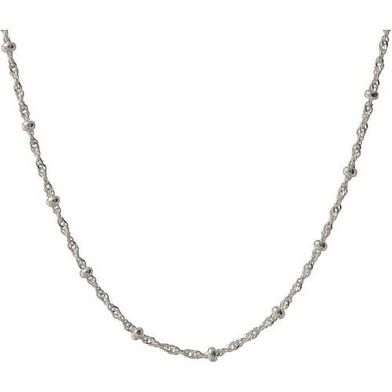 Women's Sterling Silver Singapore Bracelet with Beads